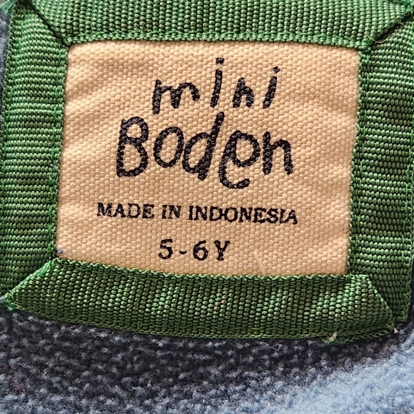 MINI BODEN Kids Puffer Jacket Size 5 Green Quilted Flannel Lined Full Zip Winter - Picture 2 of 11